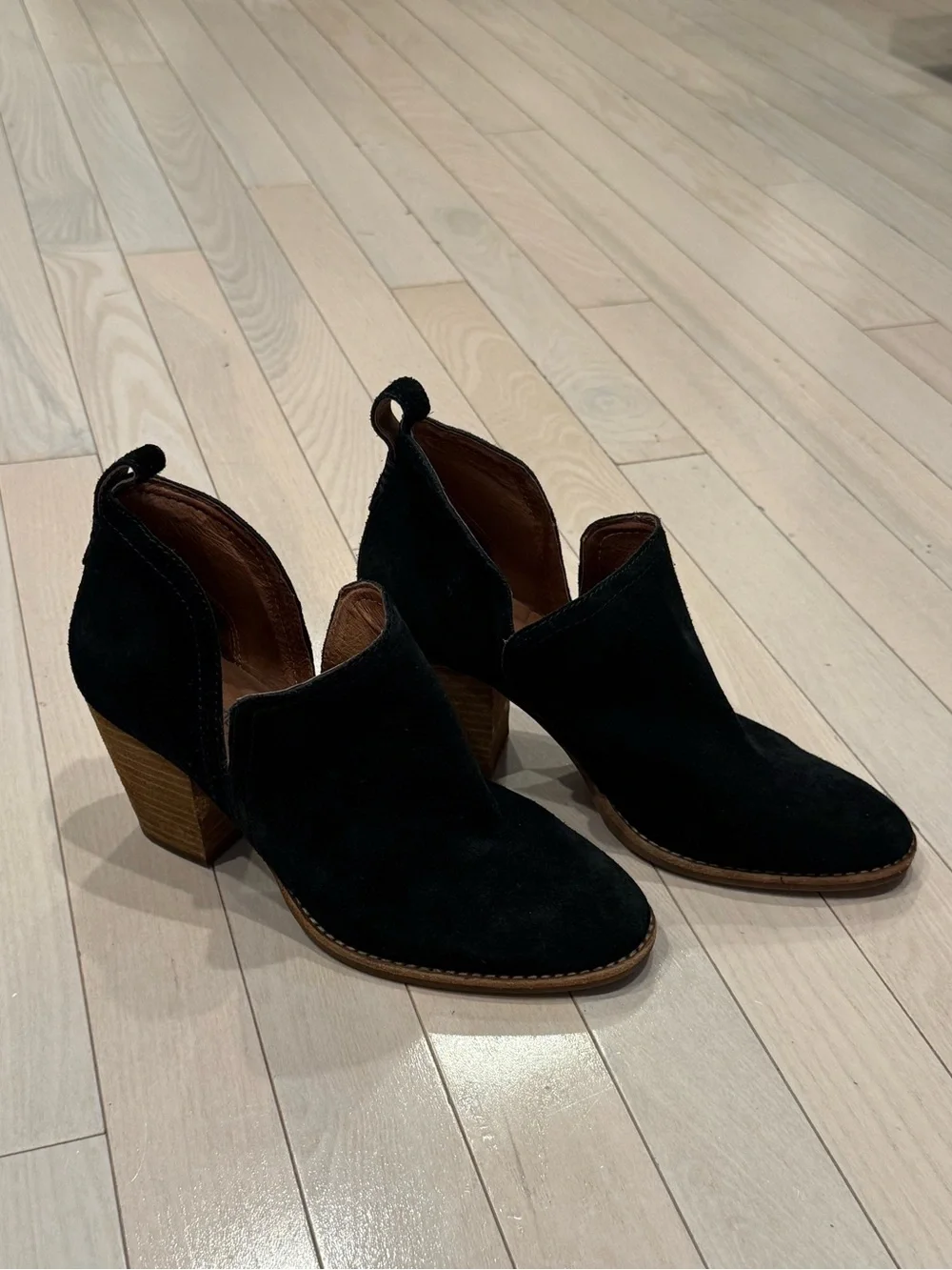 Jeffrey Campbell Black Suede Cutout Booties - Picture 1 of 6